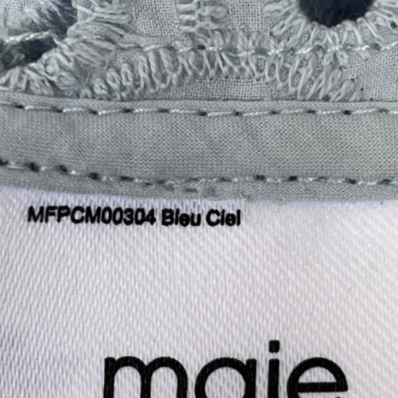 Maje Guipure Lace Top - Size 3 (Large, fits like Medium) Pale Blue / White - Picture 8 of 14